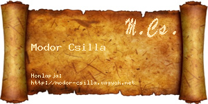 Modor Csilla névjegykártya